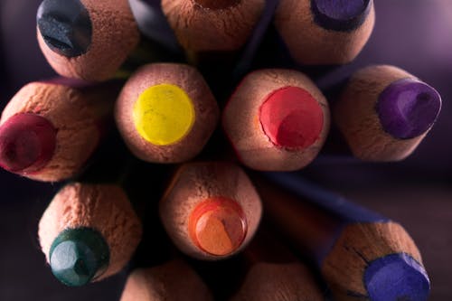 Free Colorful Blunt Tips of Colored Pencils Stock Photo