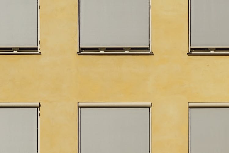 Blinds On Windows Of Building