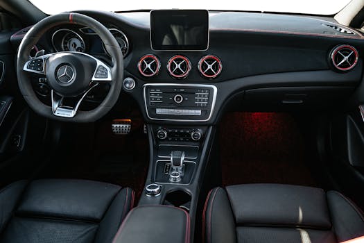 新车内饰材料特写