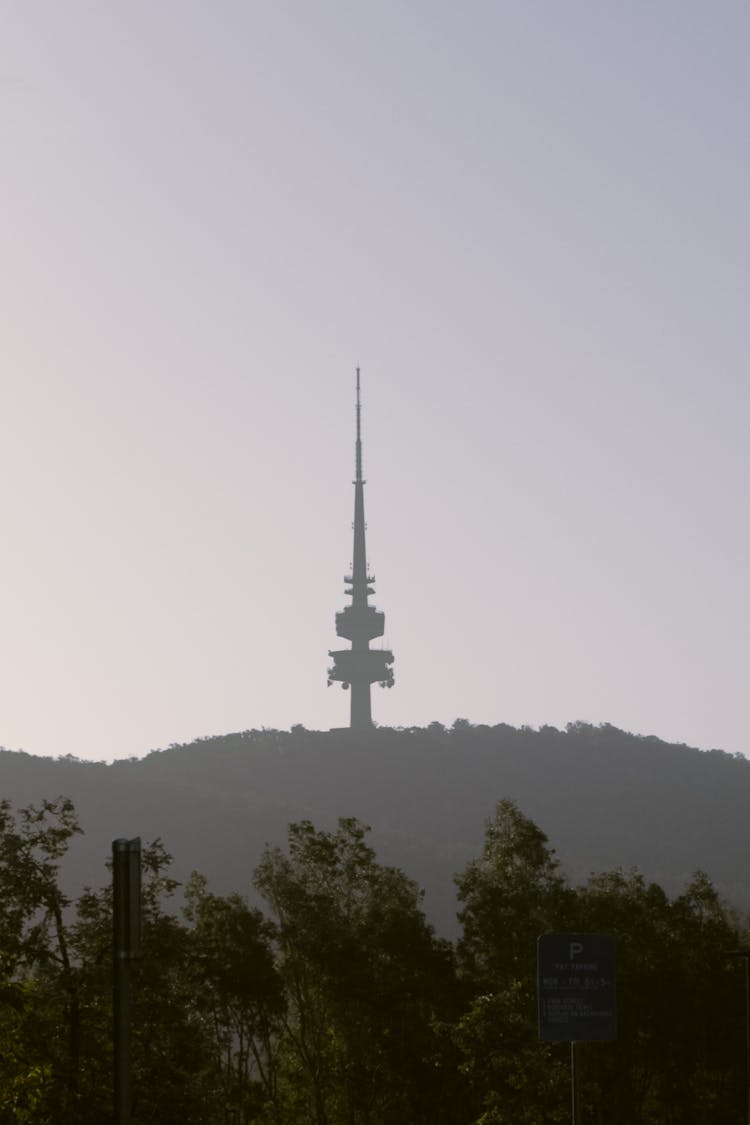 Silhouette Of The Telstra Tower In The Mountain