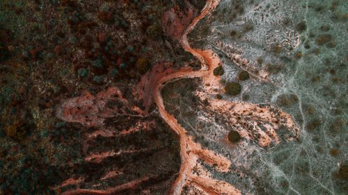 Free A stunning aerial shot of an eroded landscape in Guadalajara, Spain, highlighting natural textures. Stock Photo