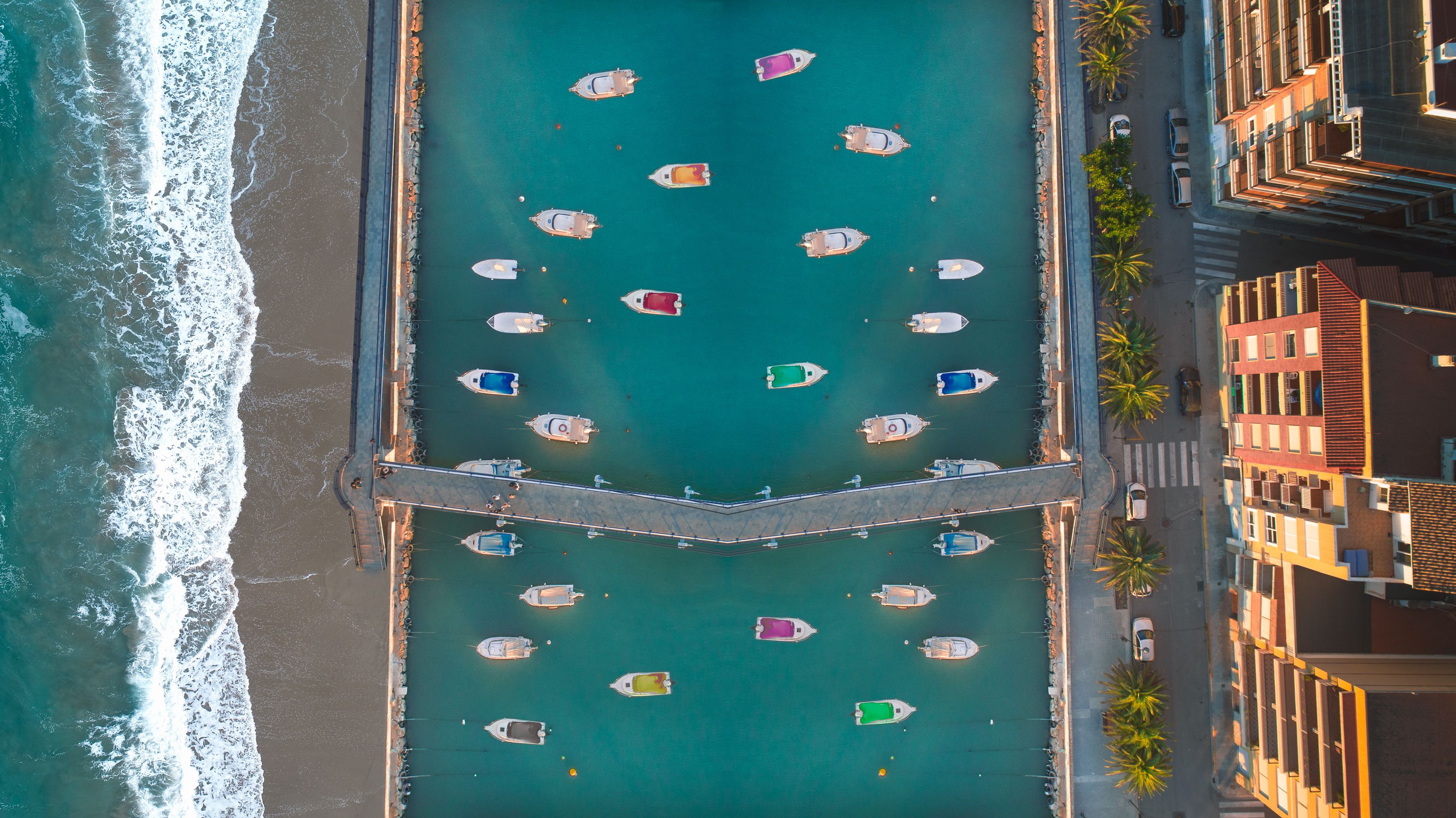 Birds Eye View of Wooden Boats on River Canals · Free Stock Photo