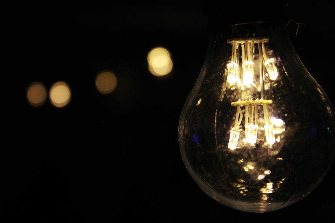 Free Lighted Bulb during Night Time Stock Photo