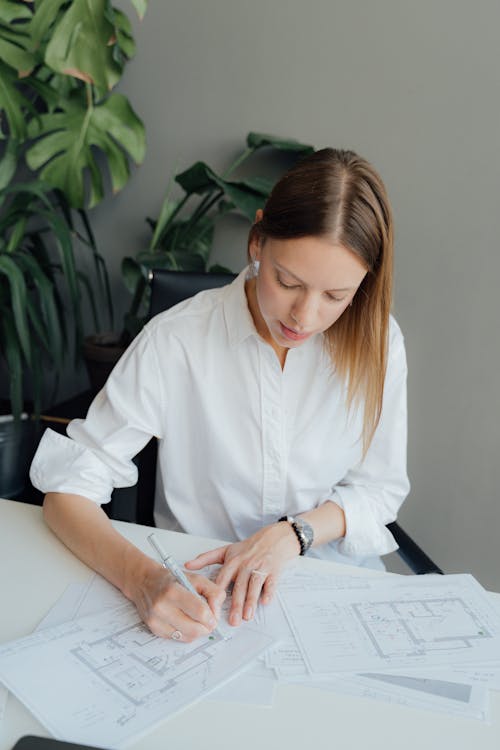 Architect working on Floor Plans 