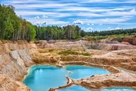 Brown and Green Trees Near Blue Lake Under Blue Sky