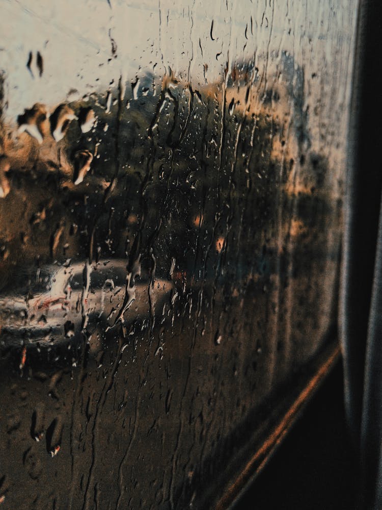 Car Through Wet Window