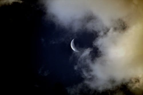 Free stock photo of clouds, cloudy, crescent moon