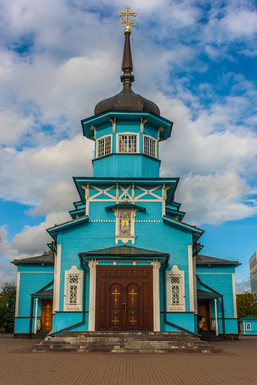 Kostnadsfri bild av blå exteriör, blå himmel, kyrka