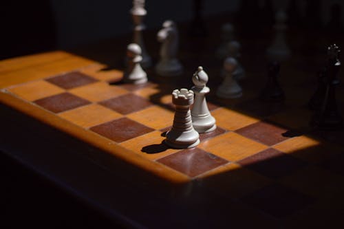 Chess Pieces on Chess Board