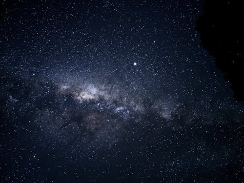 Blue and White Starry Night Sky