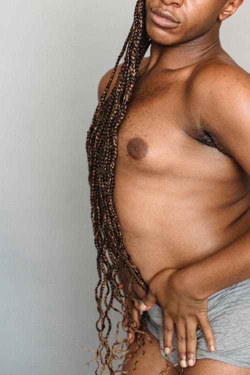 Free Crop feminine black man in underwear Stock Photo