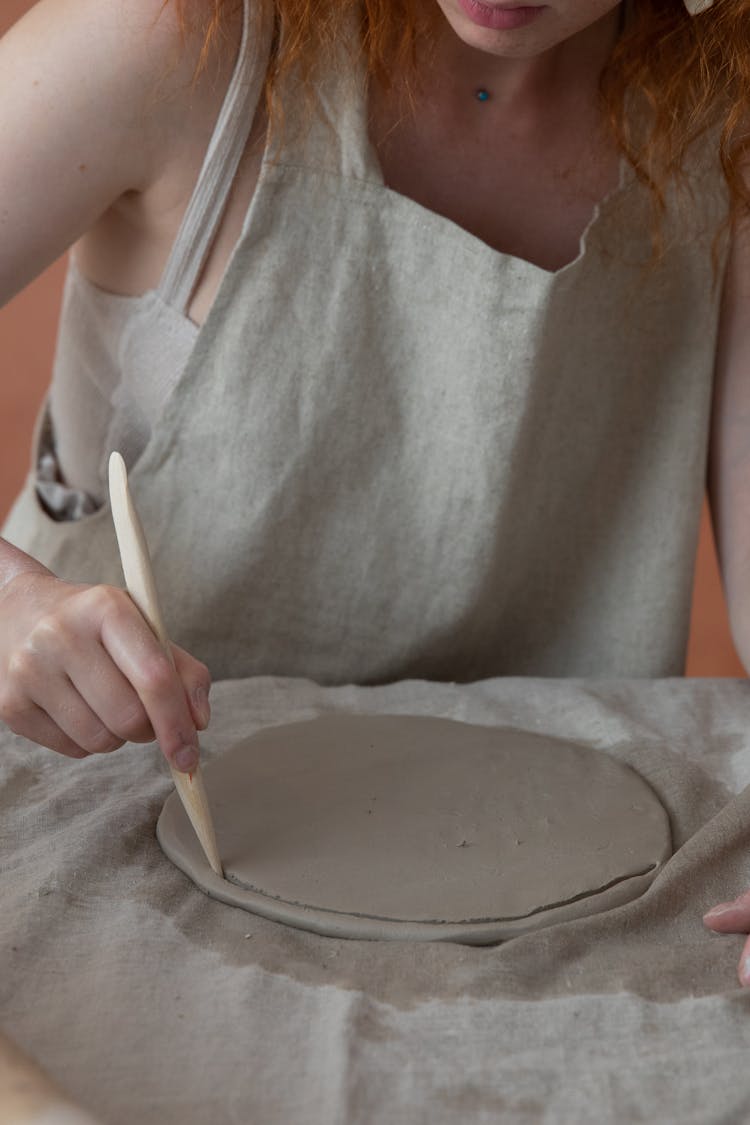 Crop Woman Creating Crockery In Workshop