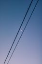 Black Coated Wire Under Blue Sky