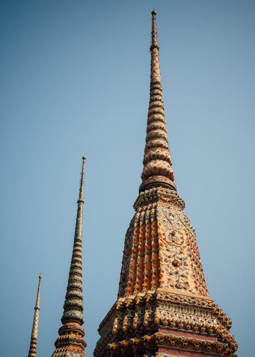 Close up of Oriental Spiky Towers against the Sky