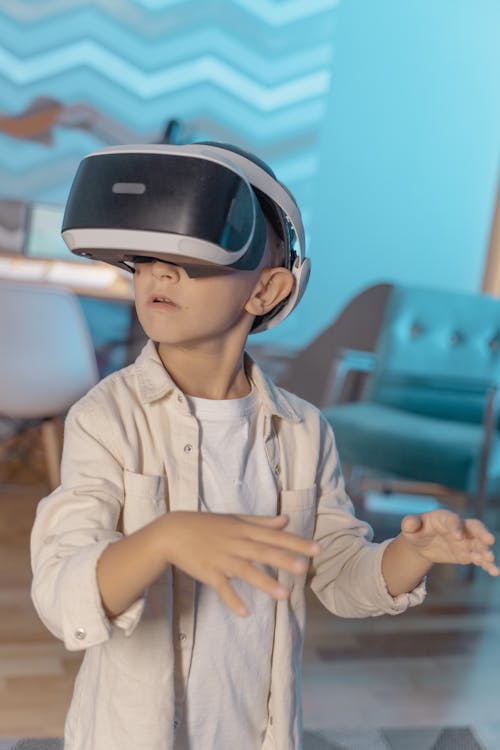 A Kid Wearing VR Goggles 