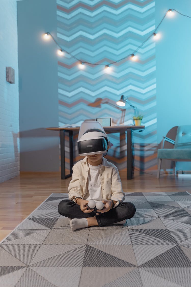 Kid Using A Virtual Reality Headset