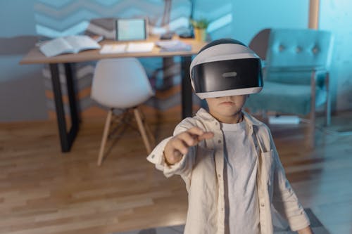 Free A Boy Wearing VR Goggles Stock Photo