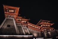 Low Angle Shot of a Chinese Castle