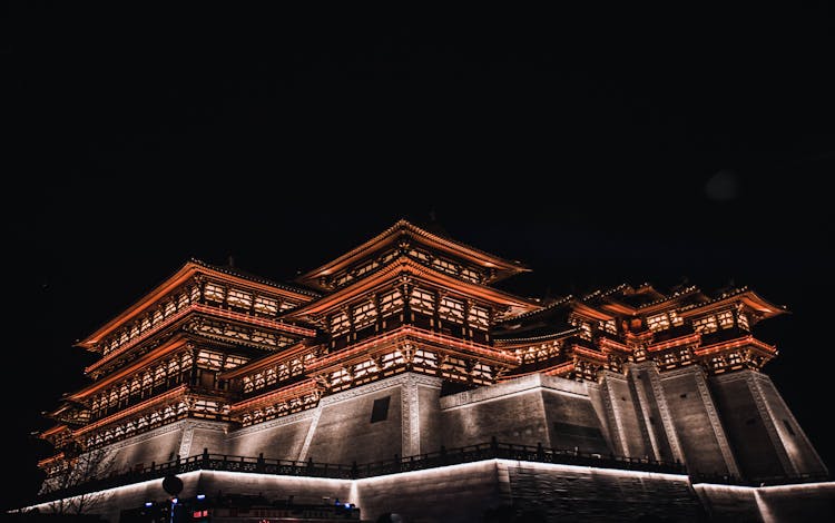 Lights On The Tang Paradise During Night Time