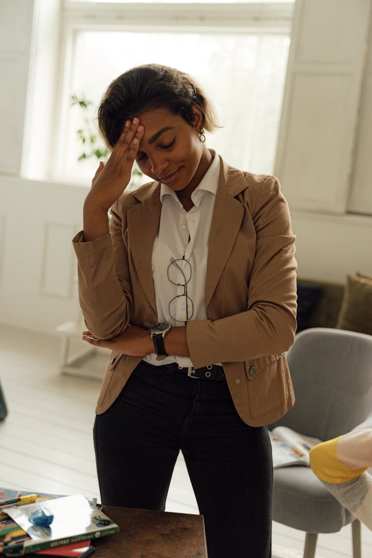 Female Teacher Looking Stressed