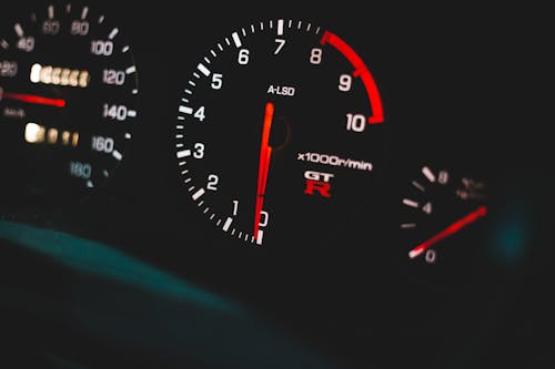 Free Dashboard with control and measuring devices in auto Stock Photo