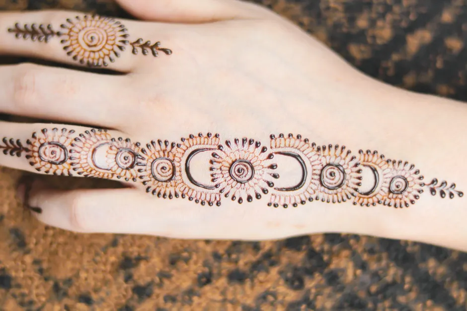 Close-up view of a detailed realistic temporary tattoo showing intricate design and color quality