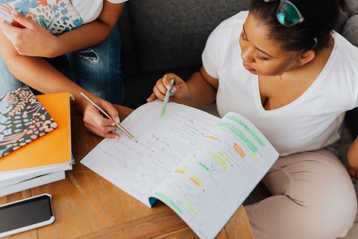 Overhead view of a tutoring session