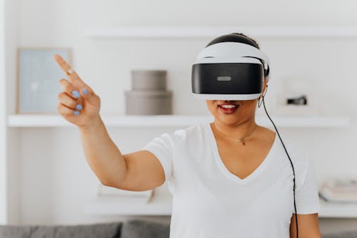 Woman Playing a Virtual Reality Game