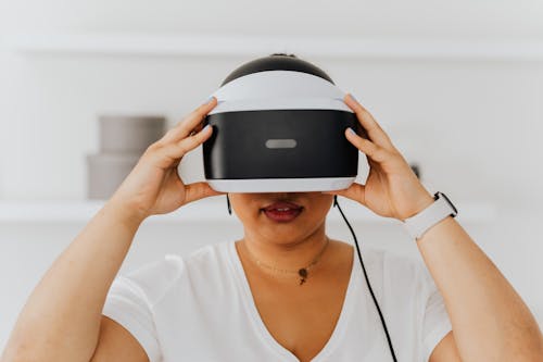 Free A Person Wearing a Vr Goggles Stock Photo