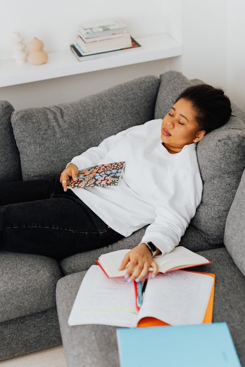 Free A Woman Tired of Studying Stock Photo