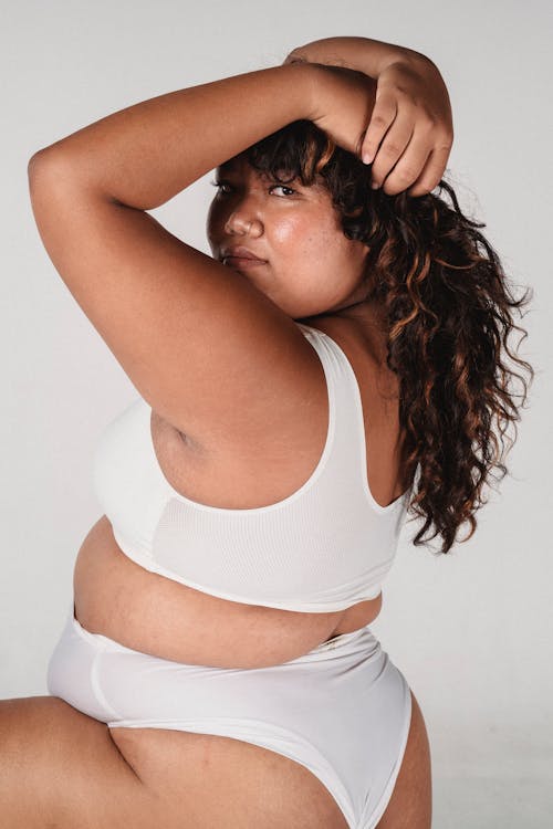 Plus size woman in underwear · Free Stock Photo