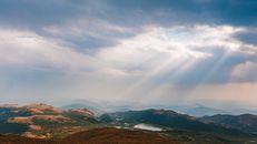Green Mountains Under White Clouds