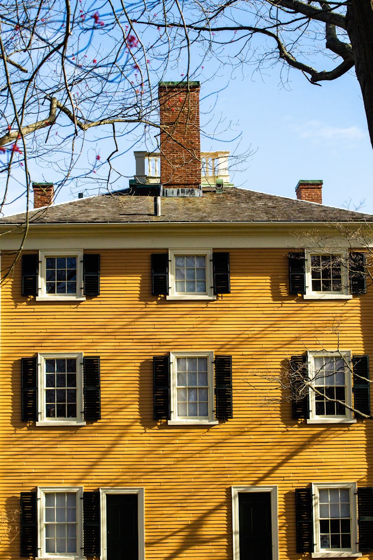 Yellow Federal Style House 