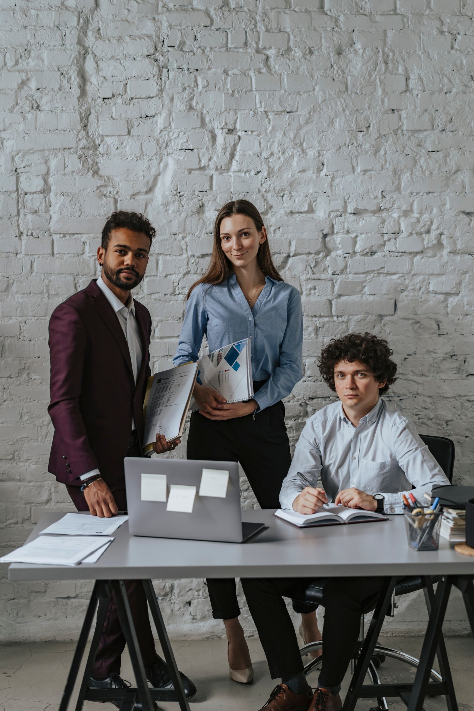 Happy office team collaboration scene 64