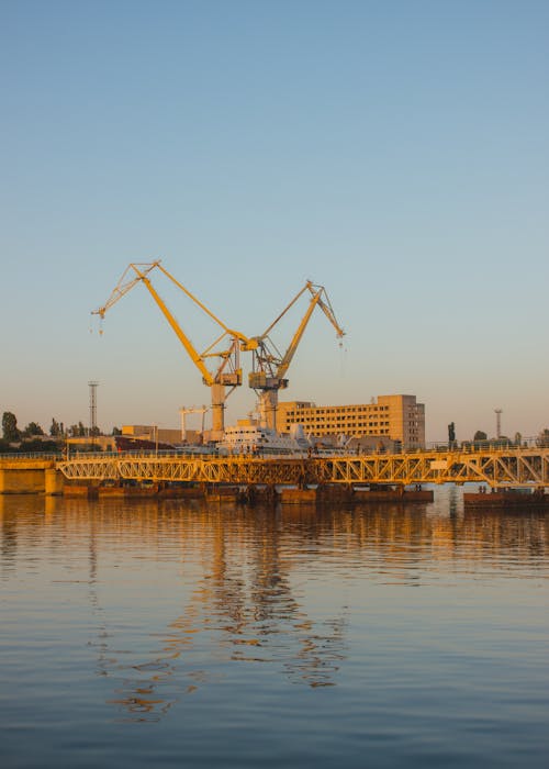 Crane in a Harbor 