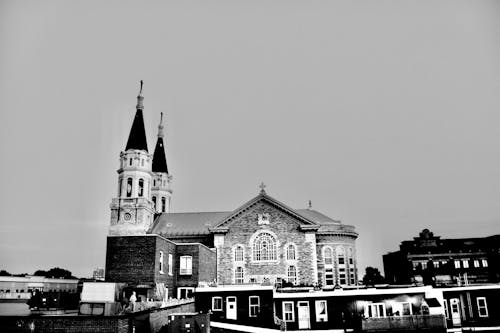 Free Grayscale Photo of a Church Stock Photo