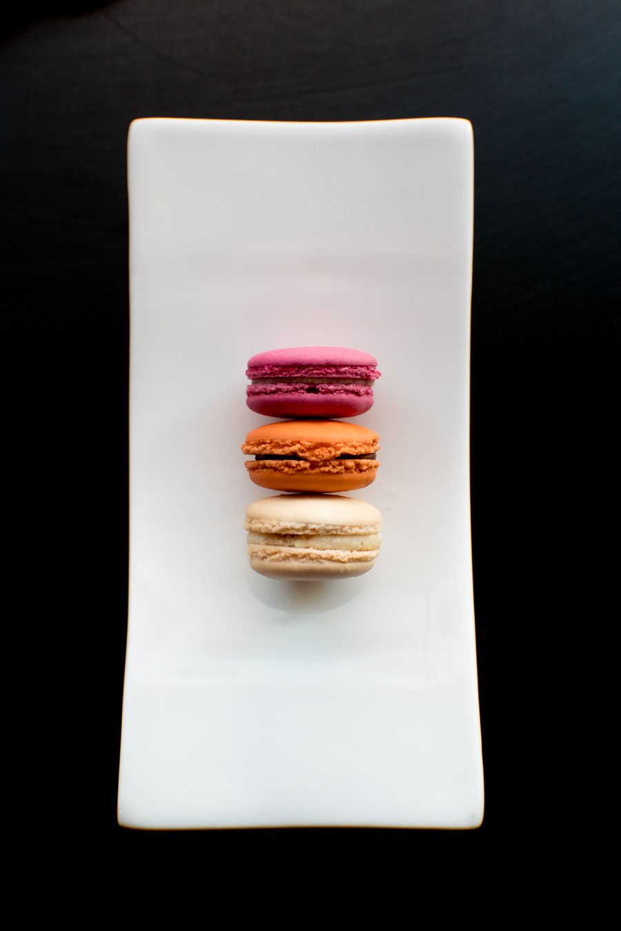 Macarons on a white plate