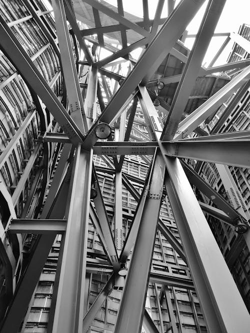 Free Grayscale Photography of Scafoldings Stock Photo