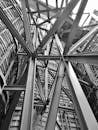Grayscale Photography of Scafoldings