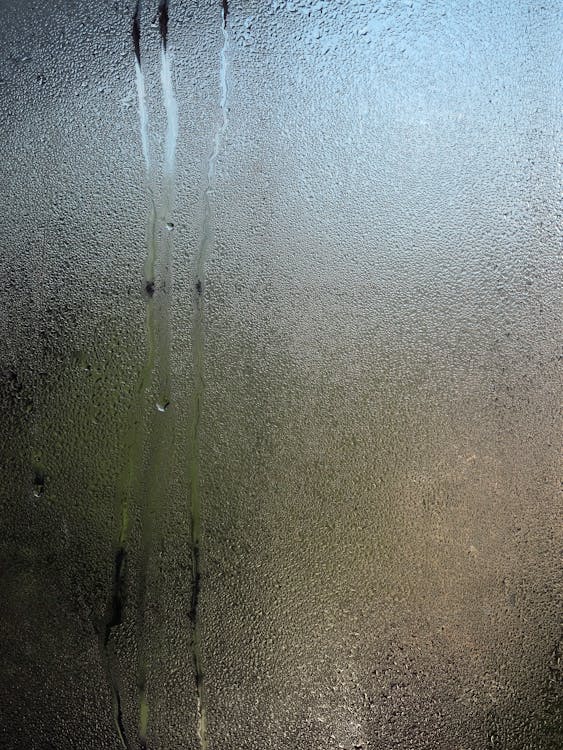 Clear Glass Panel With Water Droplets
