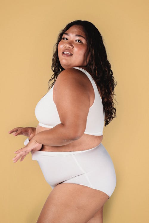 Plus size Asian woman in underwear · Free Stock Photo