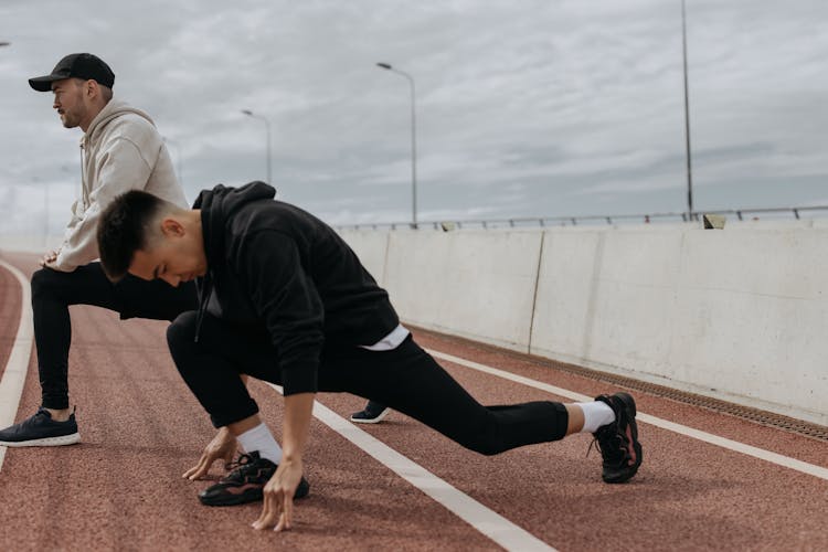 A Man Doing Stretching 