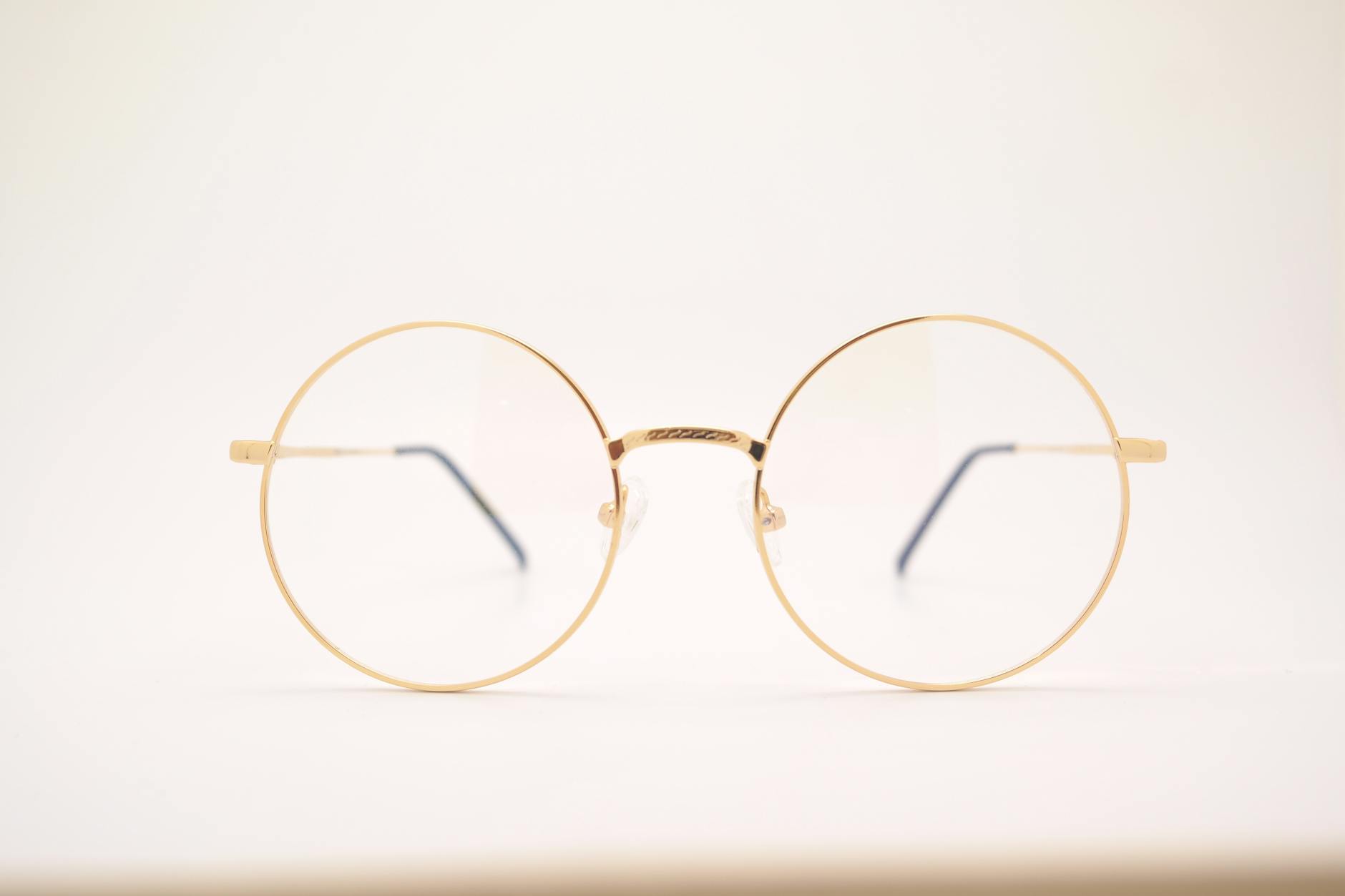 gold framed eyeglasses