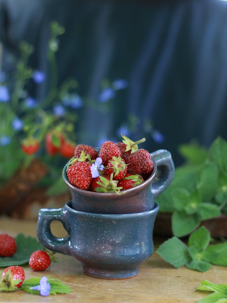 Strawberries In Stacked Cups