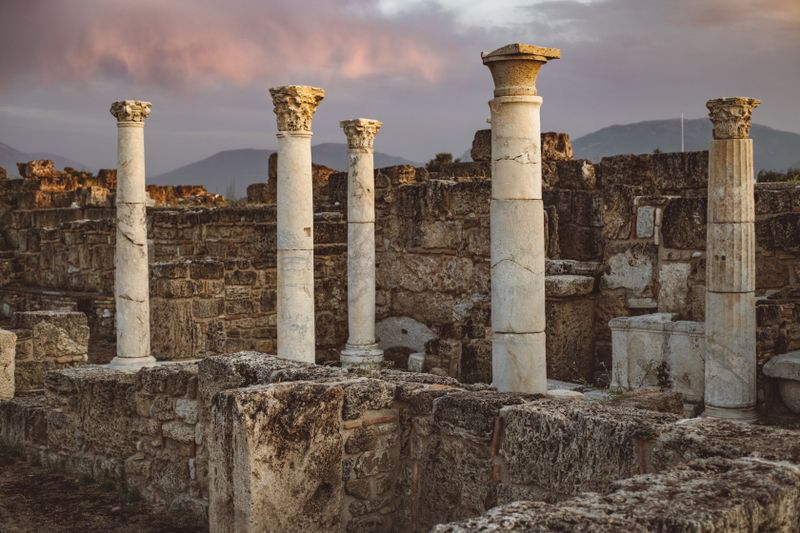 Ancient stone ruins with pillars