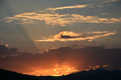 Free Silhouette of Field during Sunset Stock Photo