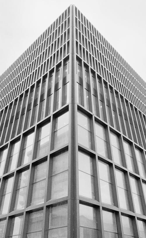 Grayscale Photo of Modern Building