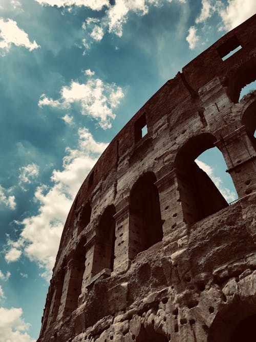 Low Angle View of Ancient Amphitheater