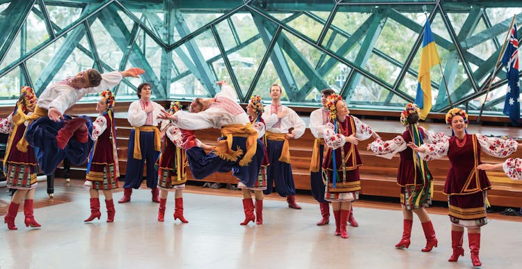 People Performing Folk Dance