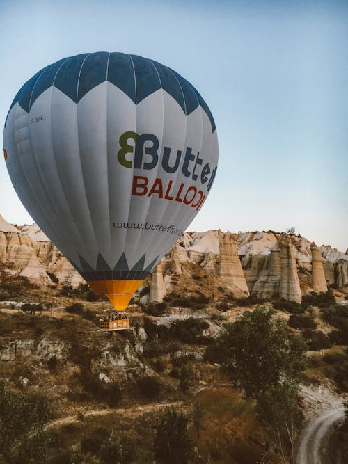 Δωρεάν στοκ φωτογραφιών με αερόστατο, βουνά, κατακόρυφη λήψη